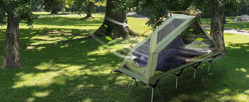 Product Introduction of Night Cat Camping Cot Tent - Waterproof 1-Person Off-Ground Combo Cot Bed for Adults Portable Easy Set-up Tent 21
