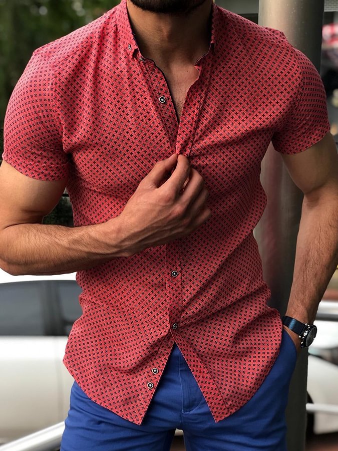 Men's Summer Casual Print Shirt