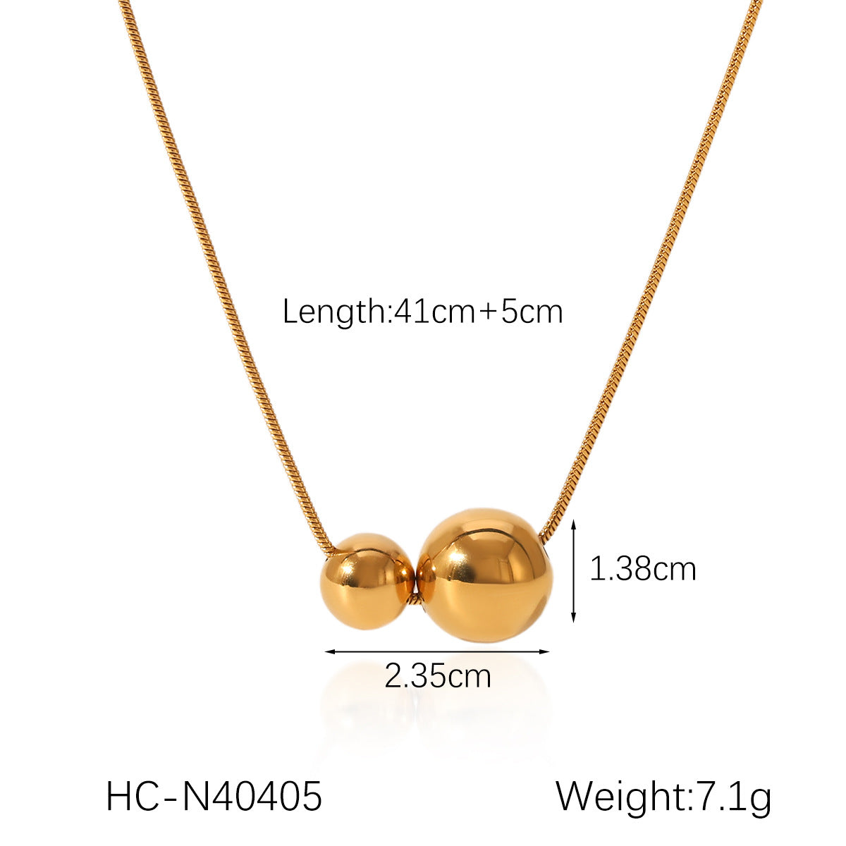 Color Matching Round Bead Necklace Tassel Y Chain 18K Gold Stainless Steel Clavicle Chain Titanium Steel Necklace