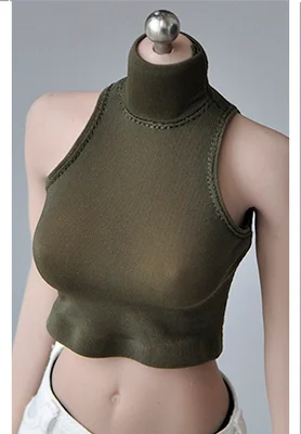 1/6 Female figure tight-fitting shoulder-cut T-shirt bottoming