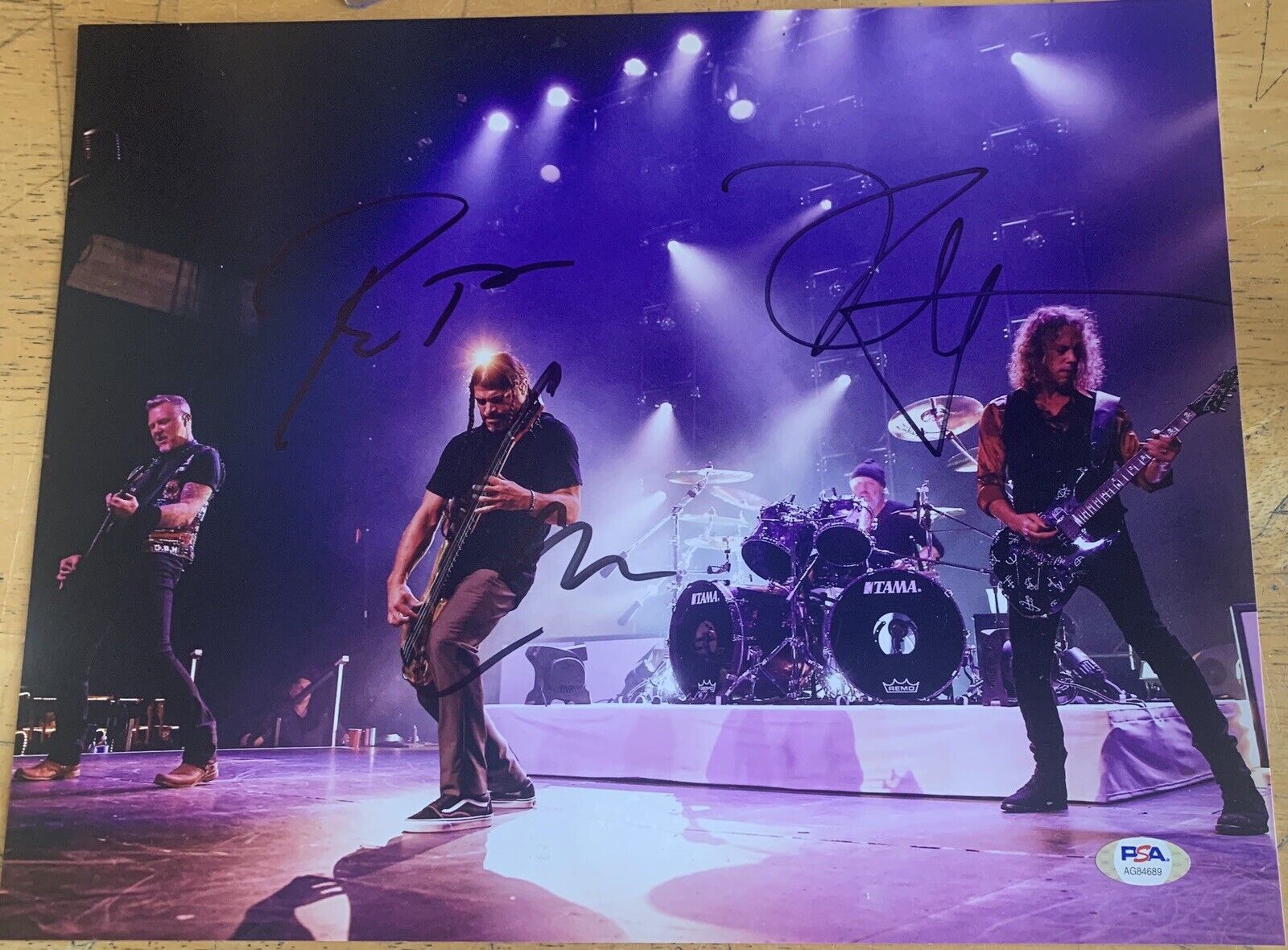 metallica Signed Group 11x14 Photo Poster painting Pic Auto