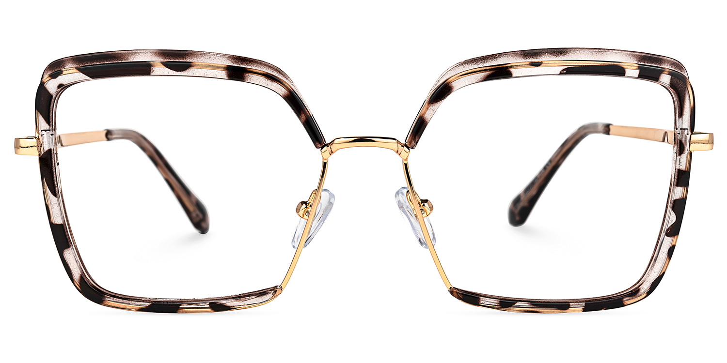 Chris Schwarz-Tortoise Geometrisch Brille Schwarz-Tortoise