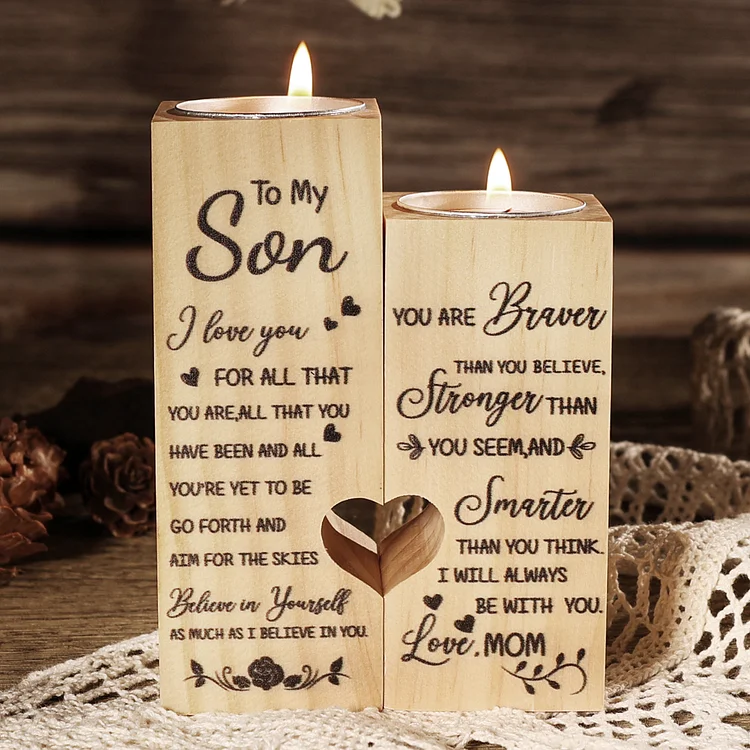 To My Son - I Love You - Candle Holder Candlestick