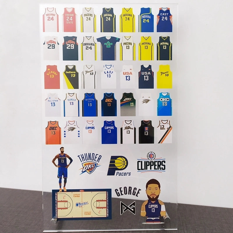 James Curry Nba Basketball Star Acrylic Jersey Decoration Kobe 36-piece Jersey Collection Desktop Decoration