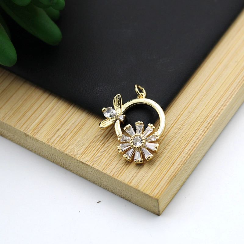 1 Piece Copper Star Moon Hand Of Fatima Pendant