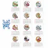Moon Animals Diamond Art Monthly Flip Tabletop Calendar January 2027 - December 2027 Small Desktop Calendar Planner for Living Room Bedroom Office Desk Gift Giving