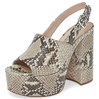 TAAFO Snake Pattern Ankle Wrap High Chunky Heels Platform Sandals Woman Buckle Strap Open Toe Casual 