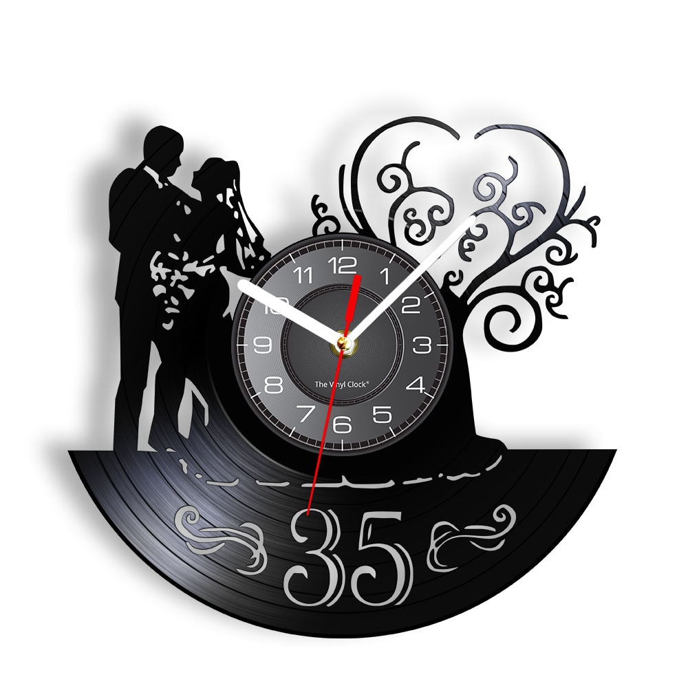 

35th Wedding Anniversary - Vinyl Record Wall Clock - Without LED, 501 Original