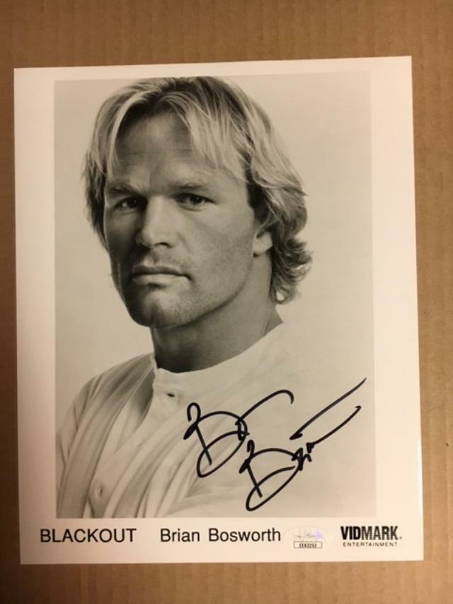 Brian Bosworth Football/Actor/Oklahoma Boldly Signed 8x10 Photo Poster painting with JSA Cert.