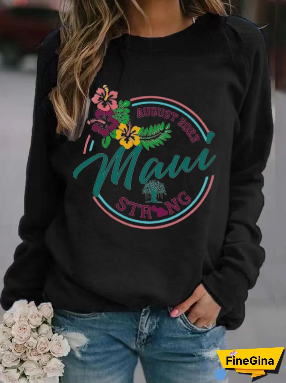 Women'S Maui Strong Print Casual Print Sweatshirt