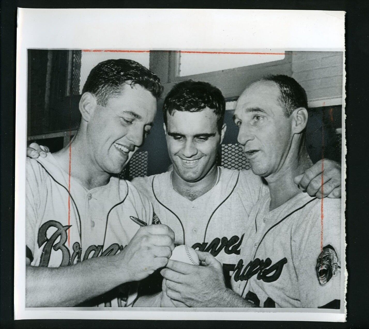 Warren Spahn Joe Torre Gene Oliver 1963 Press Photo Poster painting Milwaukee Braves