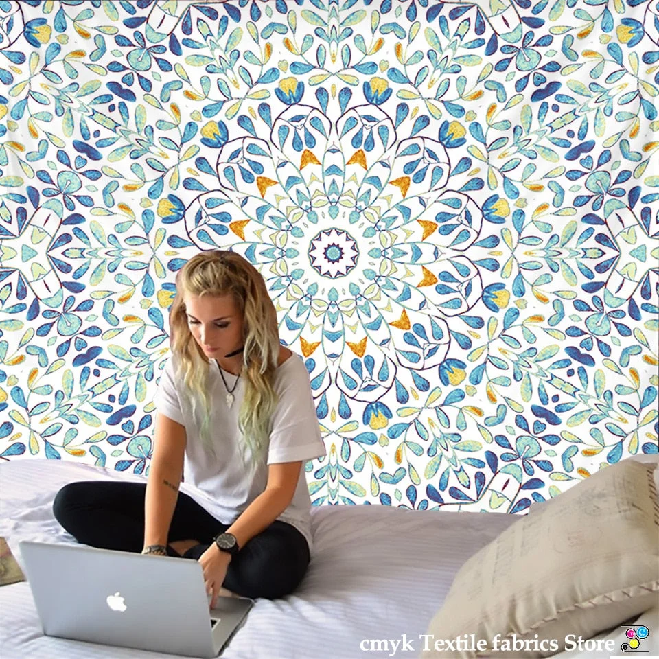 Indian Mandala Tapestry Wall Hanging Sandy Beach Throw Rug Blanket Camping Tent Travel Mattress Bohemian Sleeping Pad Tapestry