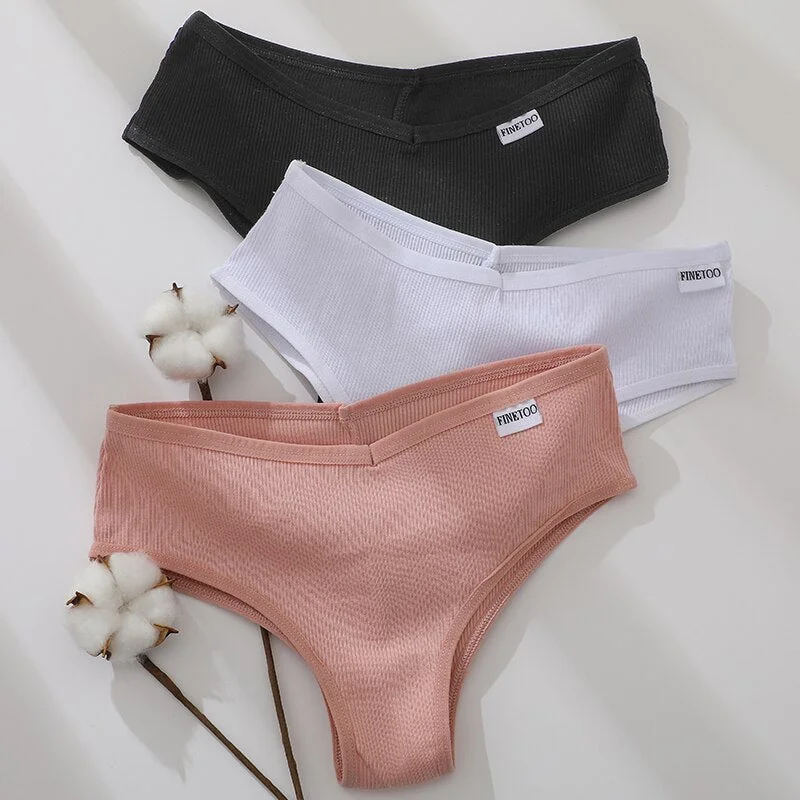 FINETOO Cotton Thongs Women Panties M-XL Sexy Underpants Women Underwear Comfortable Briefs Soft Panty Female Lingerie New