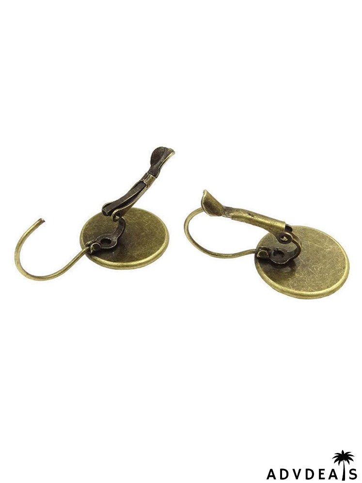 Floral Pattern Round Decor Hoop Earrings