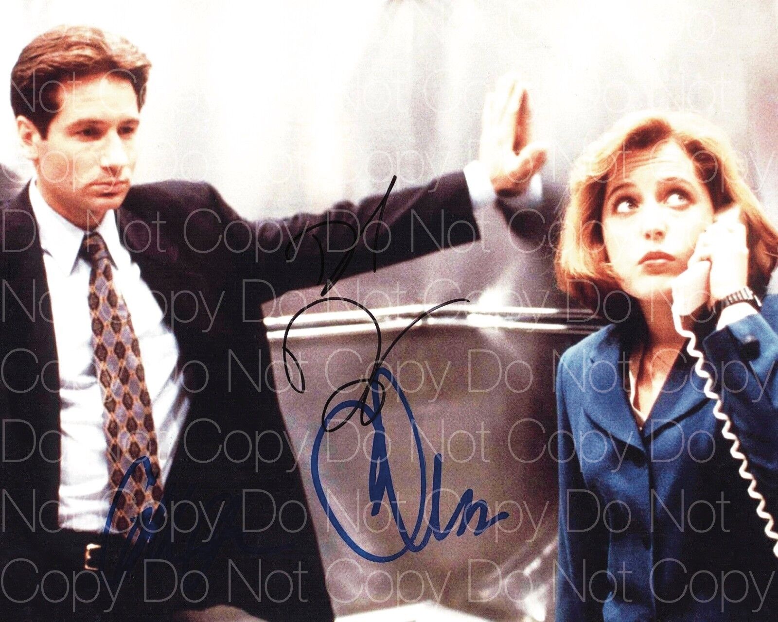 X-Files signed Duchovny Anderson Carter 8X10 Photo Poster painting picture poster autograph RP