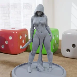 Pornhint Cultist Pinup SFW NSFW 3D Printed Minifigures for Fantasy Miniature Tabletop Games DND, Frostgrave 28mm 32mm 75mm NSFW
