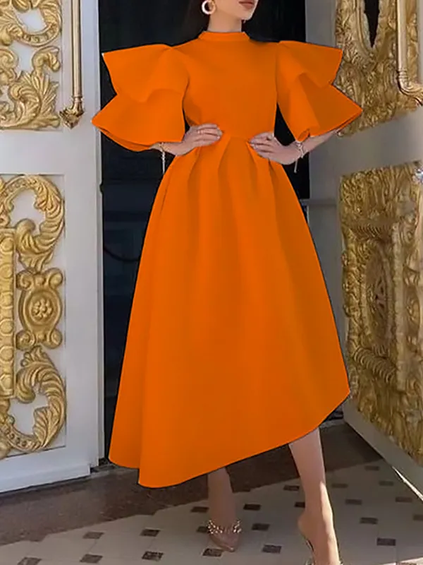 Autumn Sexy Long Sleeve Falbala Sleeves Lace Hollow Dress main image 0