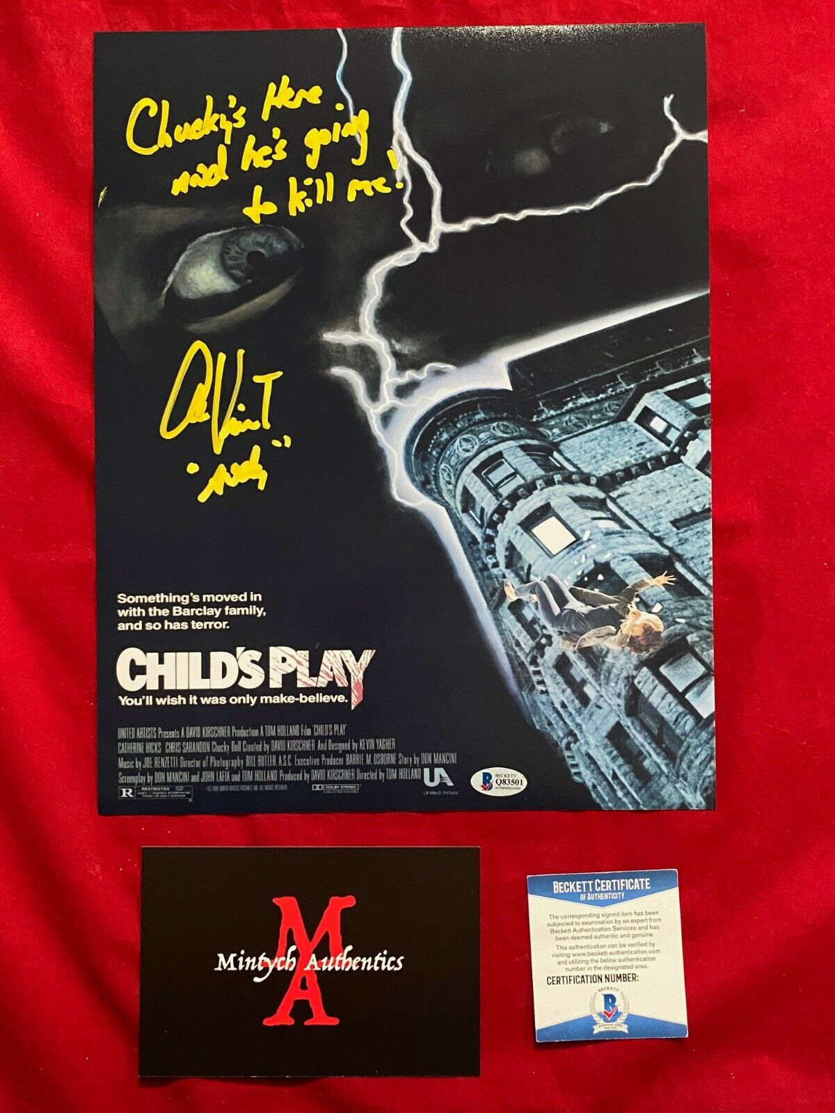 ALEX VINCENT AUTOGRAPHED SIGNED 11x14 Photo Poster painting! CHILD'S PLAY! ANDY! BECKETT COA!