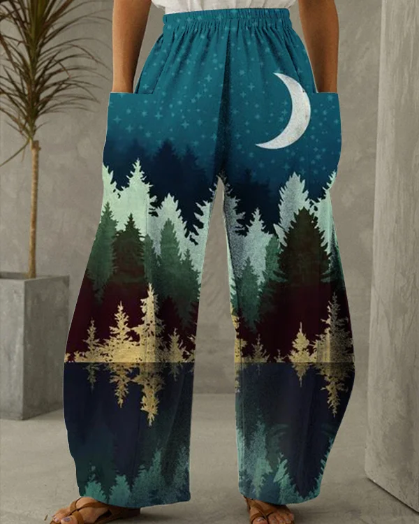 Forest Printed Loose Pants
