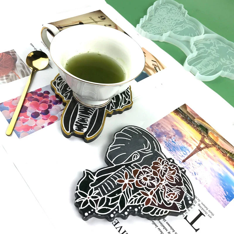 Patterned Elephant Coaster Resin Mold