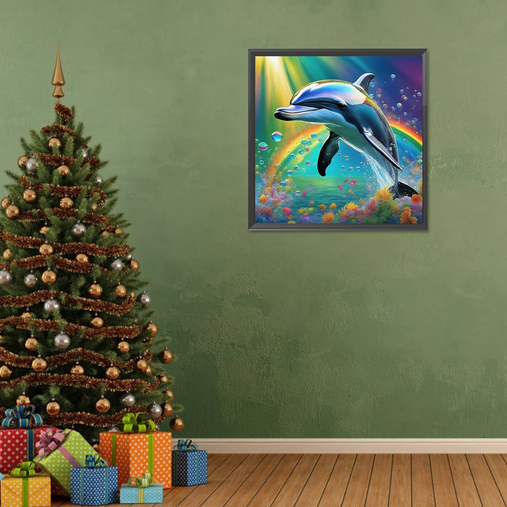 Diamond Painting - Full Round Drill - Dolphin(Canvas|30*30cm)