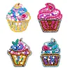 4pcs DIY Cupcake Full Drill Special Shaped Diamond Painting Keychains Gifts