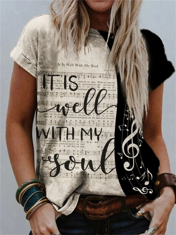 It Is Well With My Soul Music Sheet Contrast T Shirt