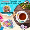 6Pcs/set Diamond Painting Wooden Flower Cake Coaster Cup Cushion With Holder