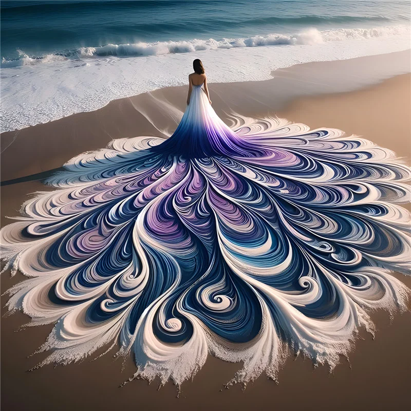 Diamond Painting - Full Round Drill - Gorgeous Skirt Beauty(Canvas|40*40cm)