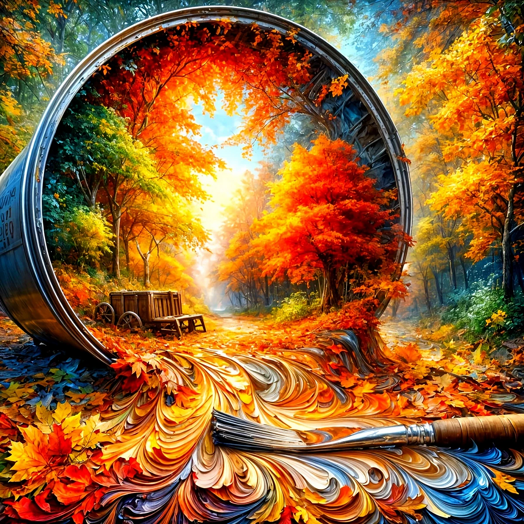 Autumn Landscape (velvet cloth) full crystal round/square