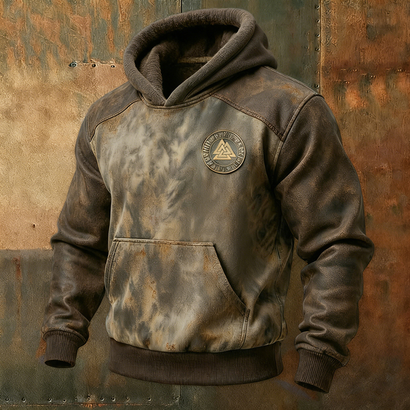Men's Viking Style Nordic Vegvisir Pattern Art Warm Hoodie elevenforest