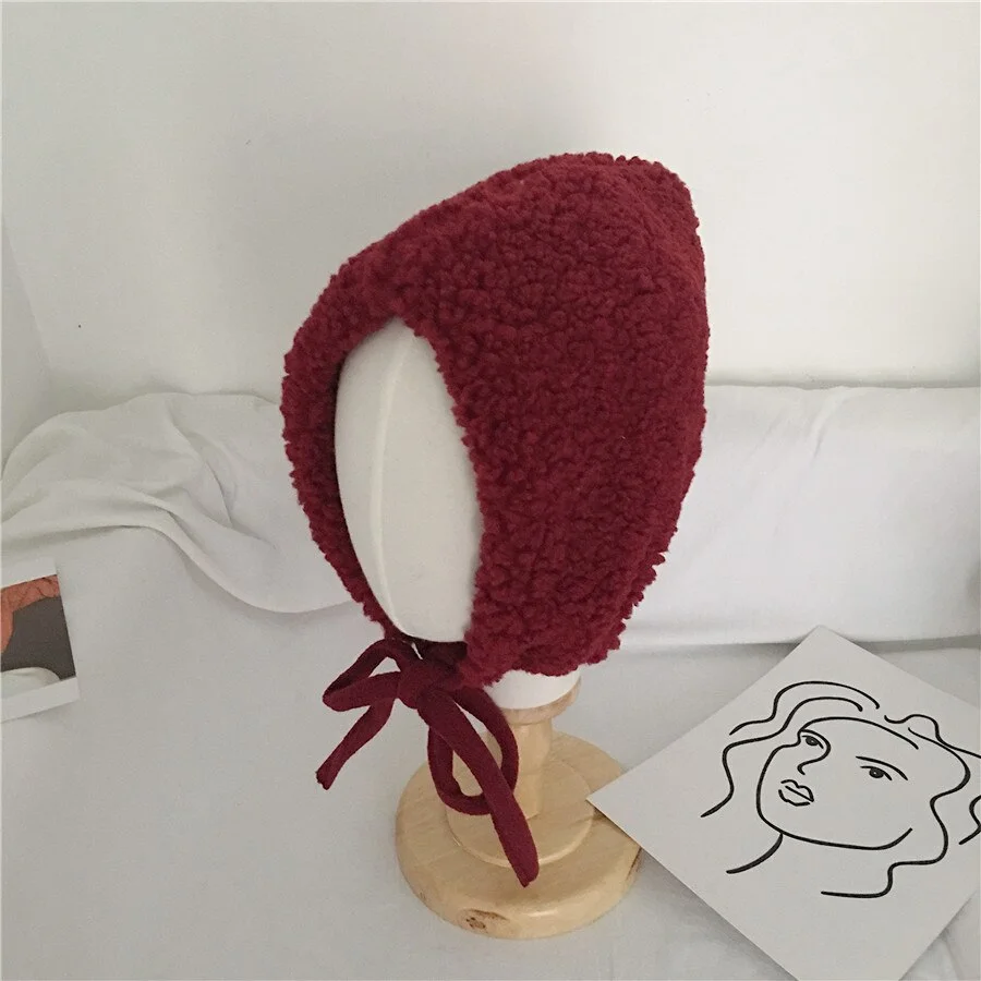 Winter Artificial Fur Hats Women Beanies Hat with Earflaps Hat Fur Hood Hat Lamb Hair Women's Bomber Hats Warm Beanies Cap