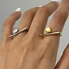 Stylish Golden Silver Simple Ring