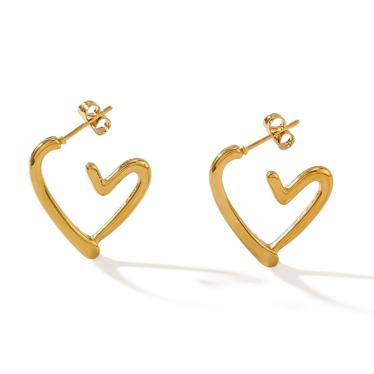 IG Style Heart Heart Stainless Steel Electroplating Earrings