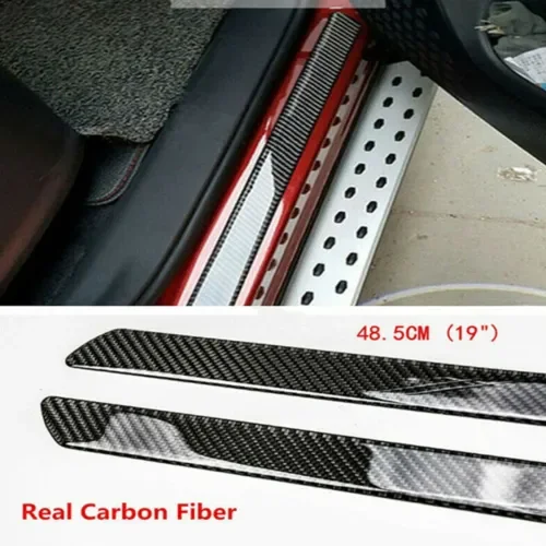 Dronehint Car Stickers Parts Accessories Carbon Fiber Door Sill Protector Scuff Plate Trim (For: GMC) Parts