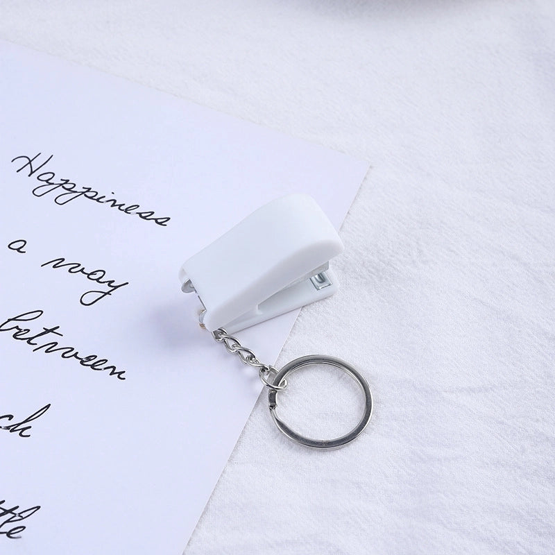 Cute Cartoon Macaron Color Student Creativity Mini Stapler Keychain