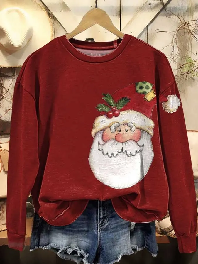 Women's Christmas Print Crew Neck Sweatshirt 