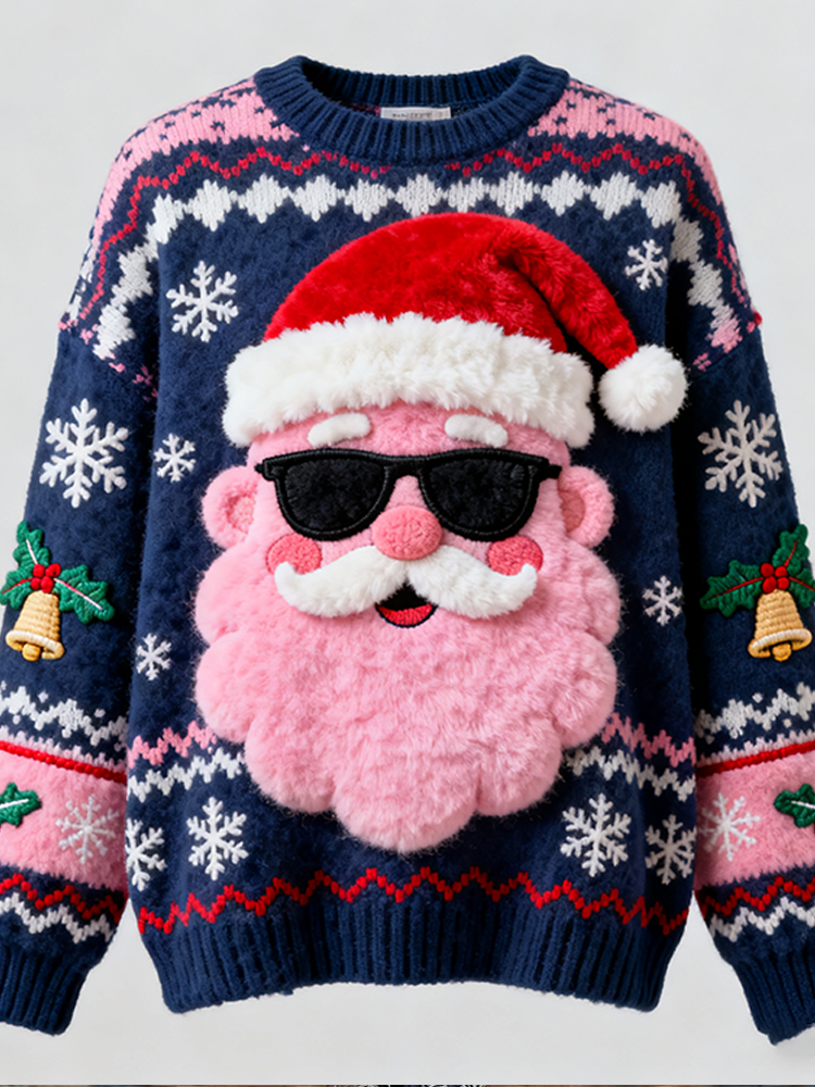 Santa Claus Fair Isle Woollen Crew Neck Sweatshirt elevenforest