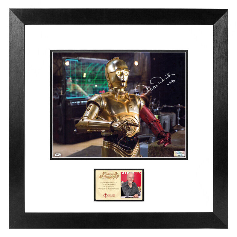 Anthony Daniels Autographed Star Wars: The Force Awakens C-3PO 8x10 Framed Photo Poster painting