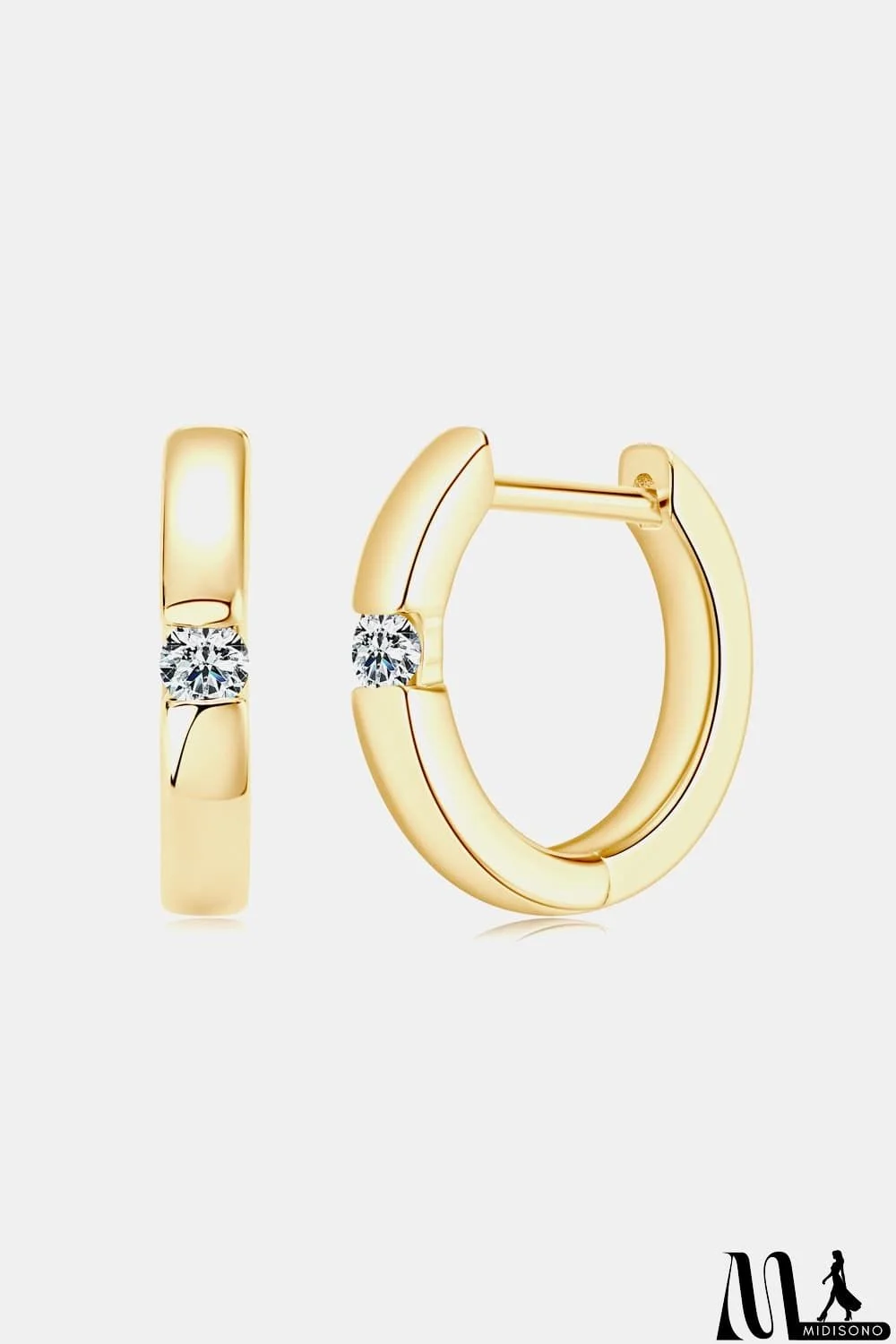 MidiSono - Moissanite 925 Sterling Silver Huggie Earrings