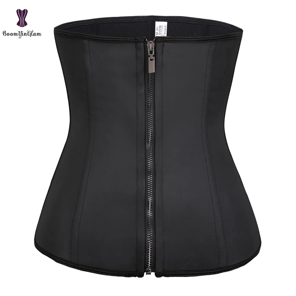 Billionm Women Waist Trainer Latex Belt Tummy Control Zipper Body Shaper Corset Girdle Slim Belt Size XS-6XL 608#