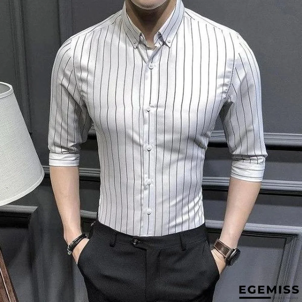 Slim Fit Striped Fashion Men's Casual Shirts | EGEMISS