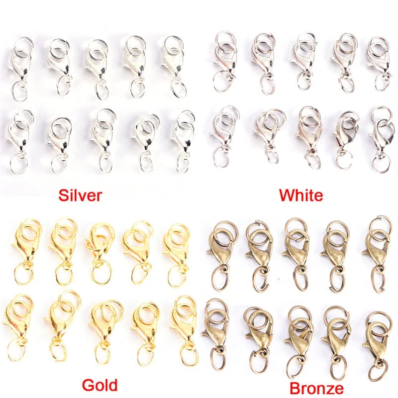 20pcs Large Antique Silver Bronze Plated Arabes Lobster Clasps Hooks for Bracelets Necklace Connector Jewelry Fittings