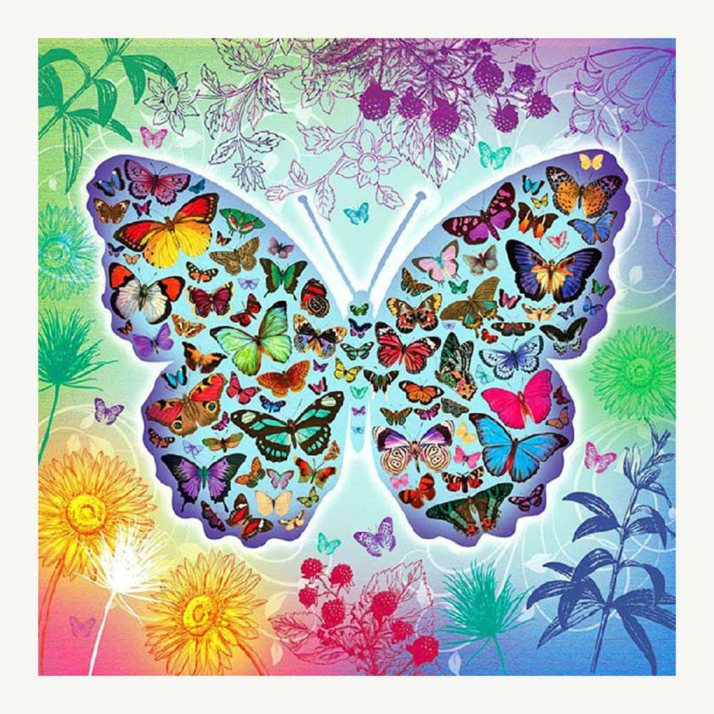 

30*30CM - Round Drill Diamond Painting - Butterfly, 501 Original