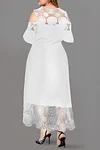 Plus Size Lace Stitching Cold Shoulder Maxi Dresses