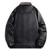 Men's Fleece Lined Faux Leather Jacket &ndash; Heavyweight Winter Warm Biker Coat with Stand Collar by Inlyline