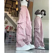 Cgacest American new overalls women summer thin high-waisted straight wide-legged hot girls loose dancing quick-drying casual trousers