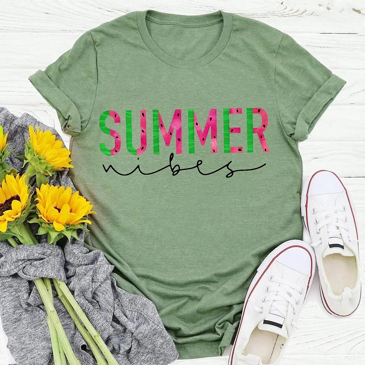 Watermelon summer vibes  summer life T-shirt Tee - 01719