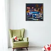 Blue Vintage Car-Full Round Diamond Painting 40*40CM