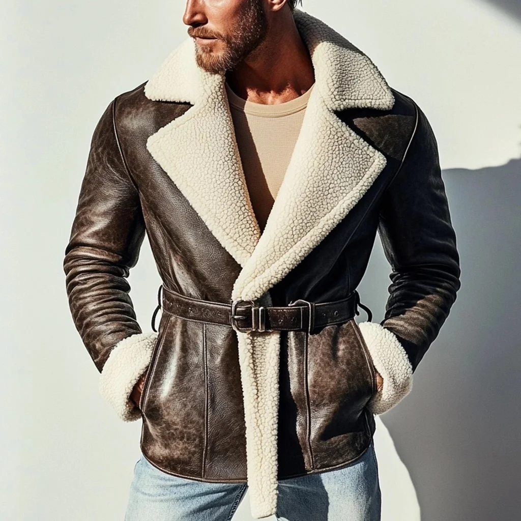 Men's Winter Leather Casual Warm Casual Coat-inspireuse